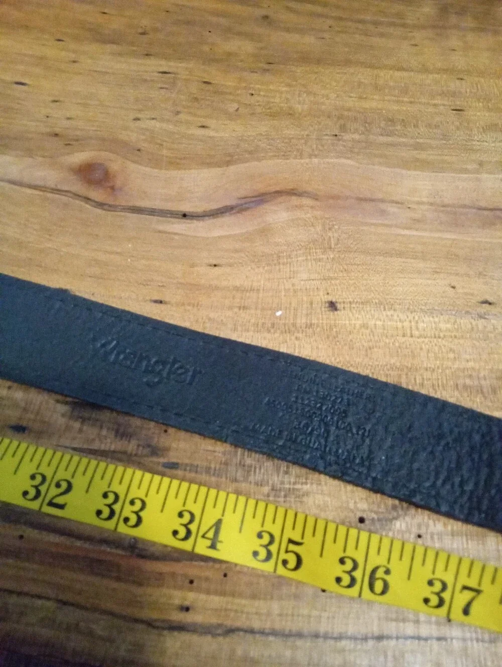 Premium Black Leather Men's Belt -Black Square Buckle Sz 34